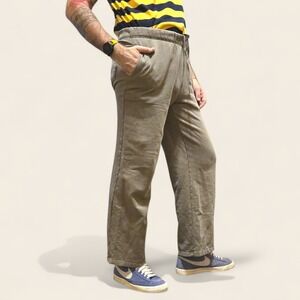 Mate The Label Men's Medium Sweatpants Brown Organic Cotton Relaxed Wide Leg EUC